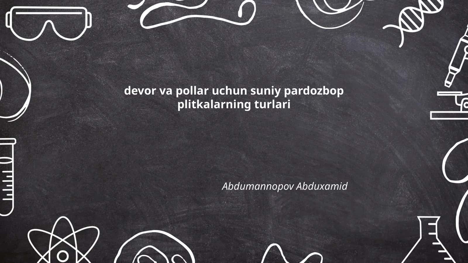 Devorga mo'ljallangan suni pardozbop plitkalar