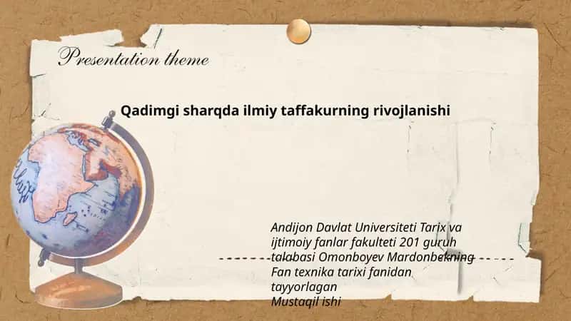 Fan texnika tarixi fanidan tayyorlagan mustaqil ishi