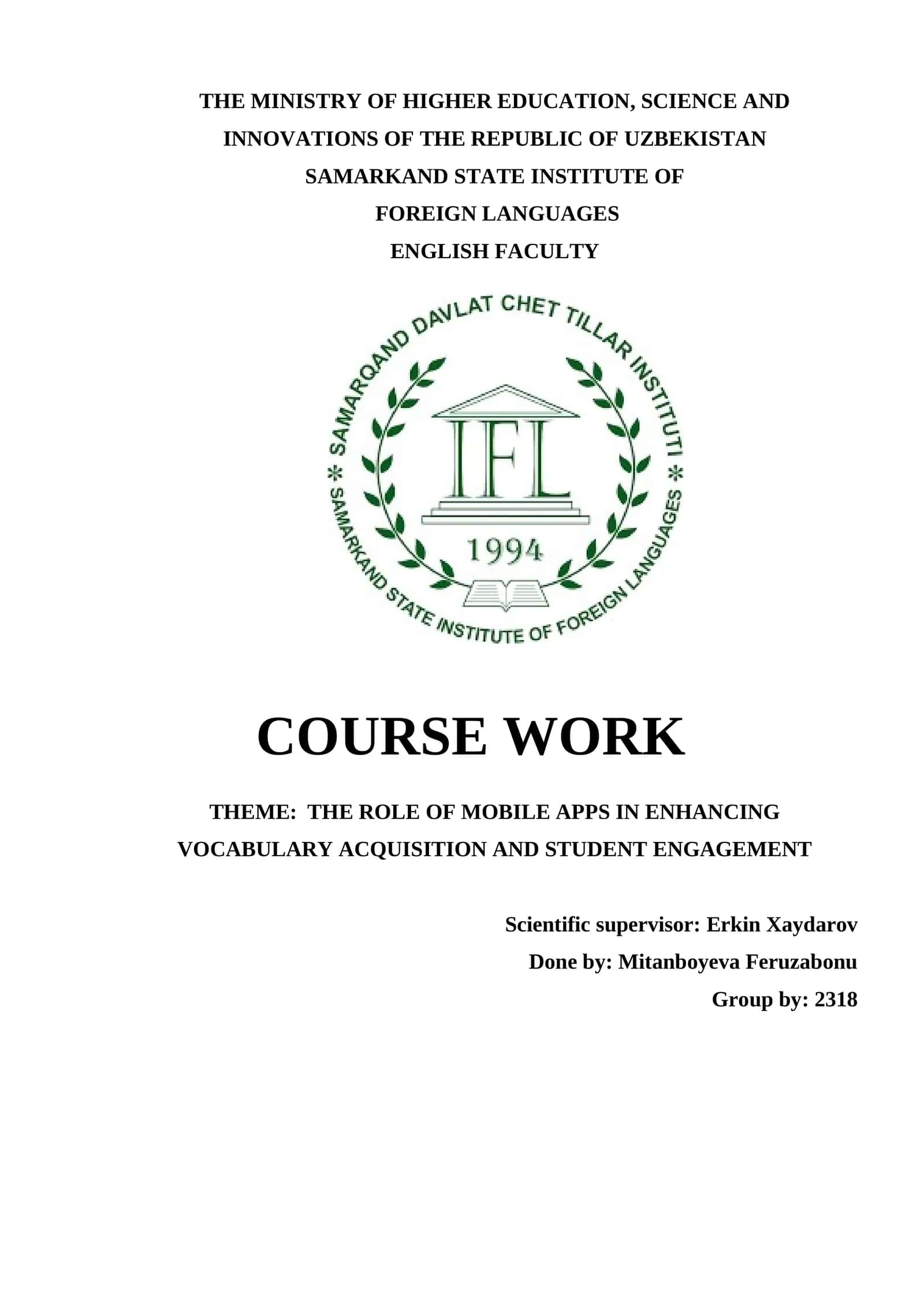 THE ROLE OF MOBILE APPS IN ENHANCING VOCABULARY ACQUISITION AND STUDENT ENGAGEMENT