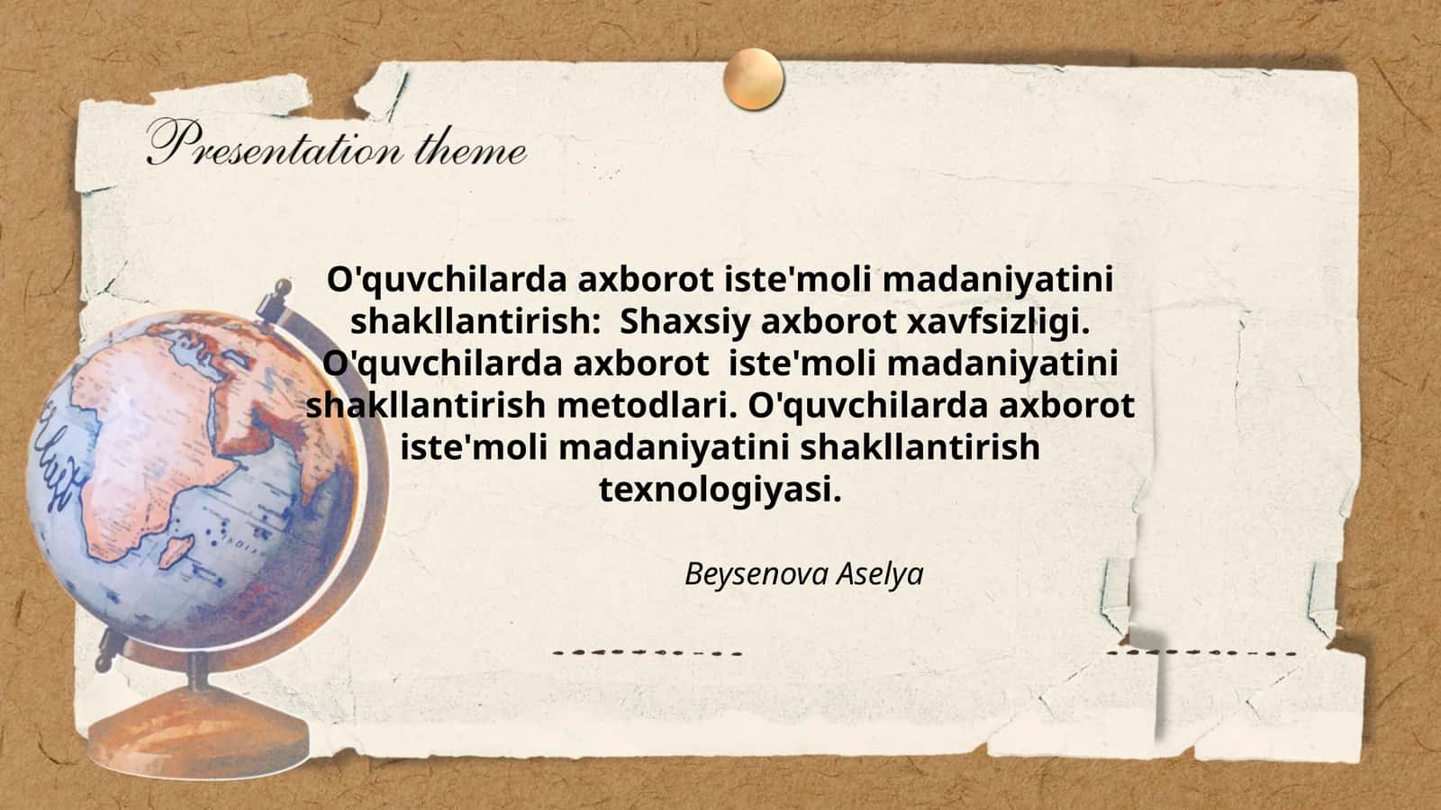 Axborot iste'moli madaniyatini shakllantirish