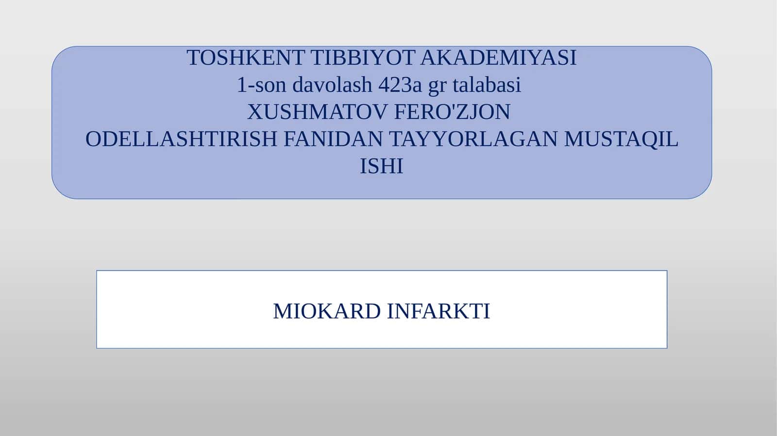 MIOKARD INFARKTI
