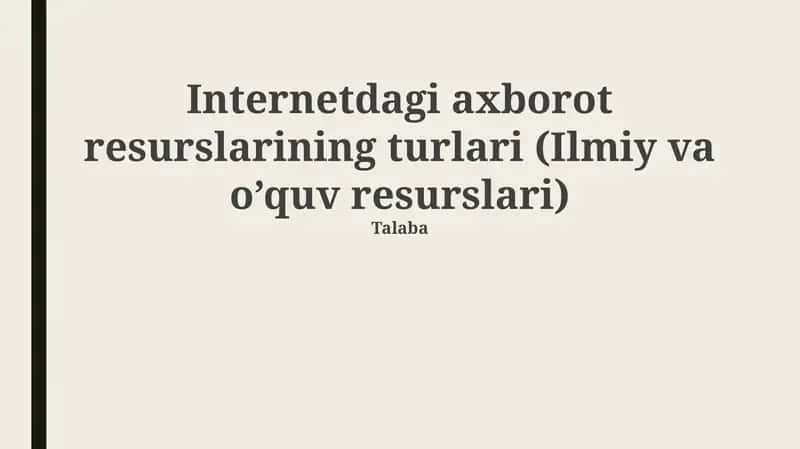 Ta'lim Resurslari turlari