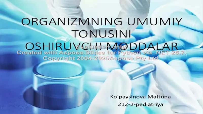 Organizmning umumiy tonusini oshiruvchi moddalar