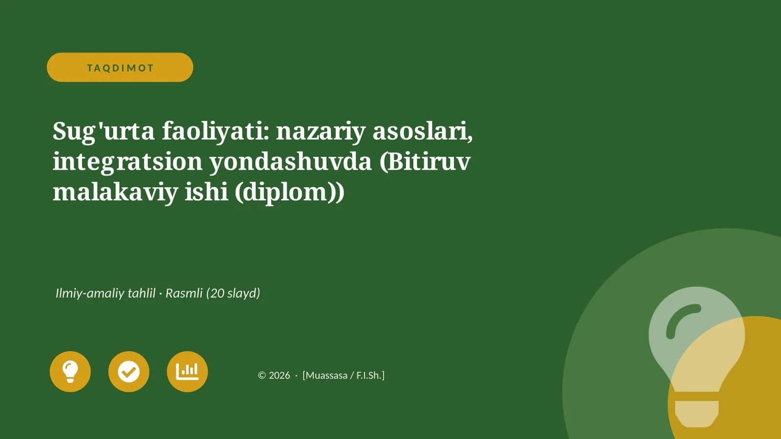 Sug'urta faoliyati: nazariy asoslari, integratsion yondashuvda (Bitiruv malakaviy ishi (diplom))