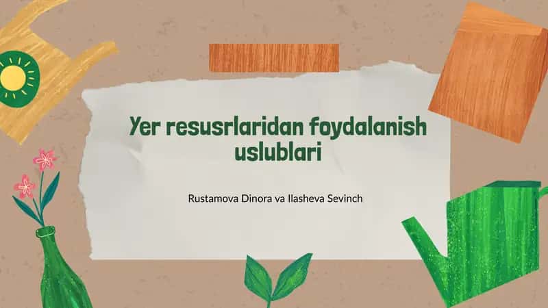 Yer resusrlaridan foydalanish uslublari