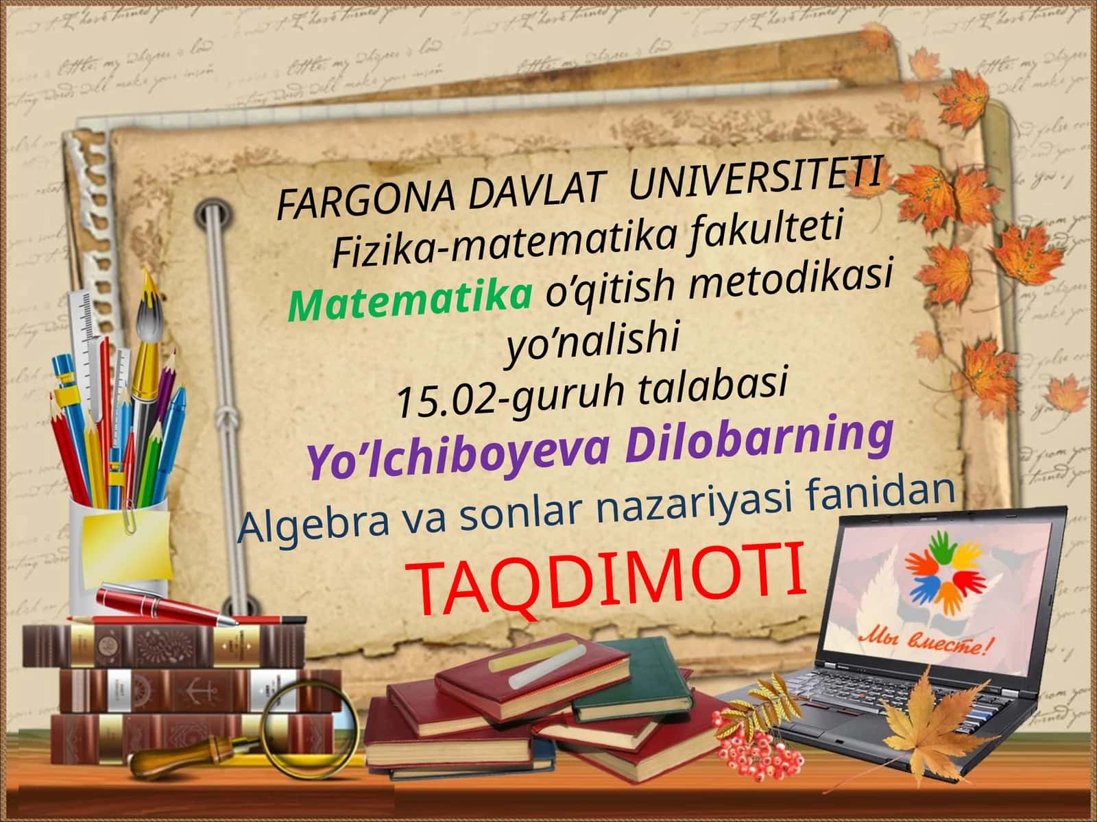 ALGEBRA VA ALGEBRAIK SISTEMALAR