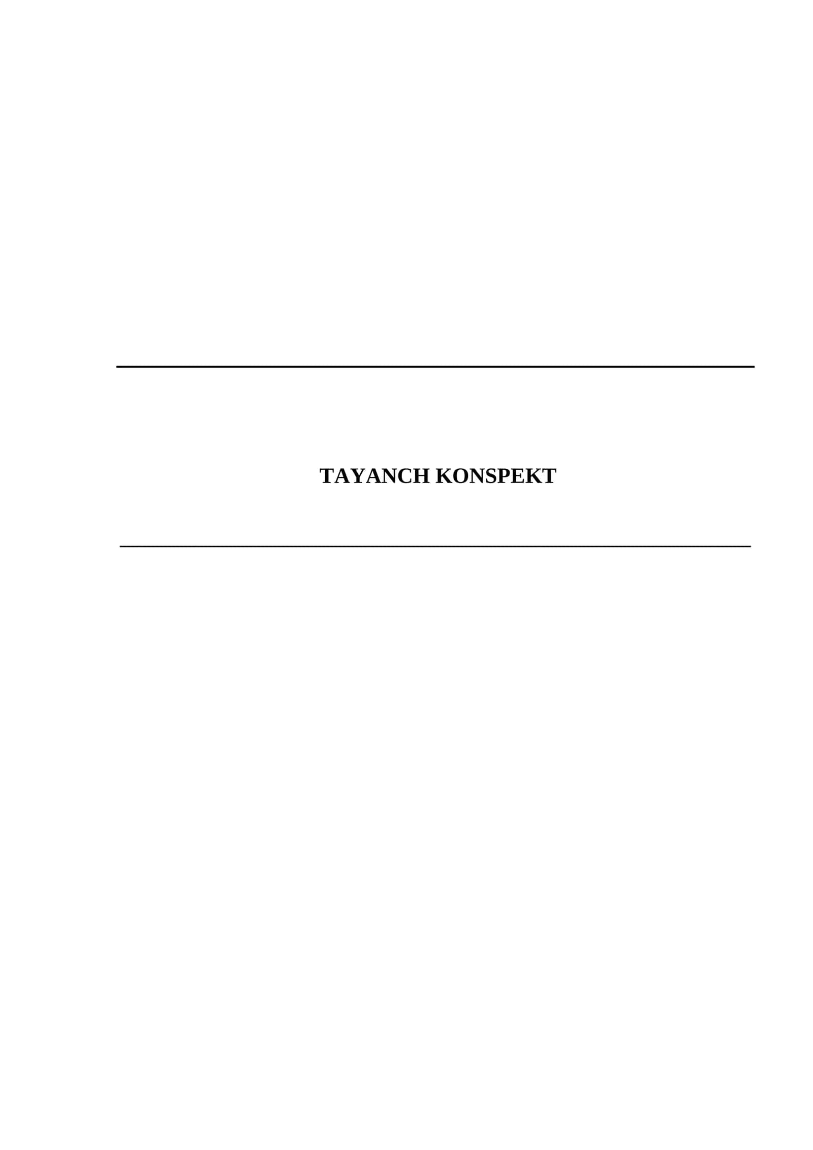 TAYANCH KONSPEKT