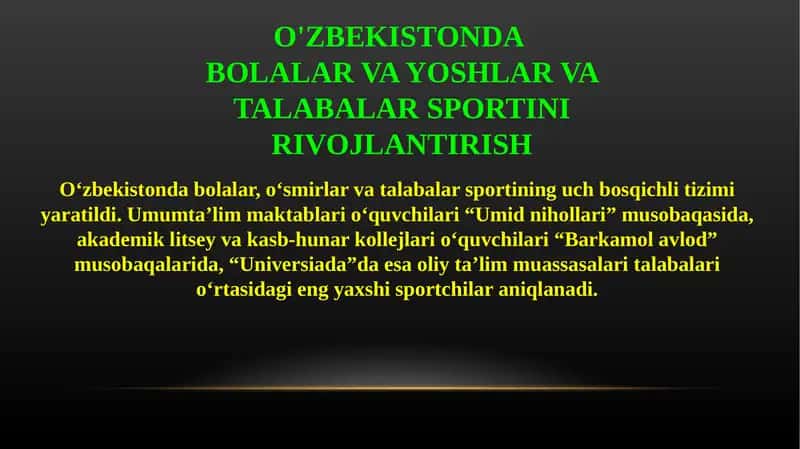 Jismoniy tarbiya va sport to‘g‘risida