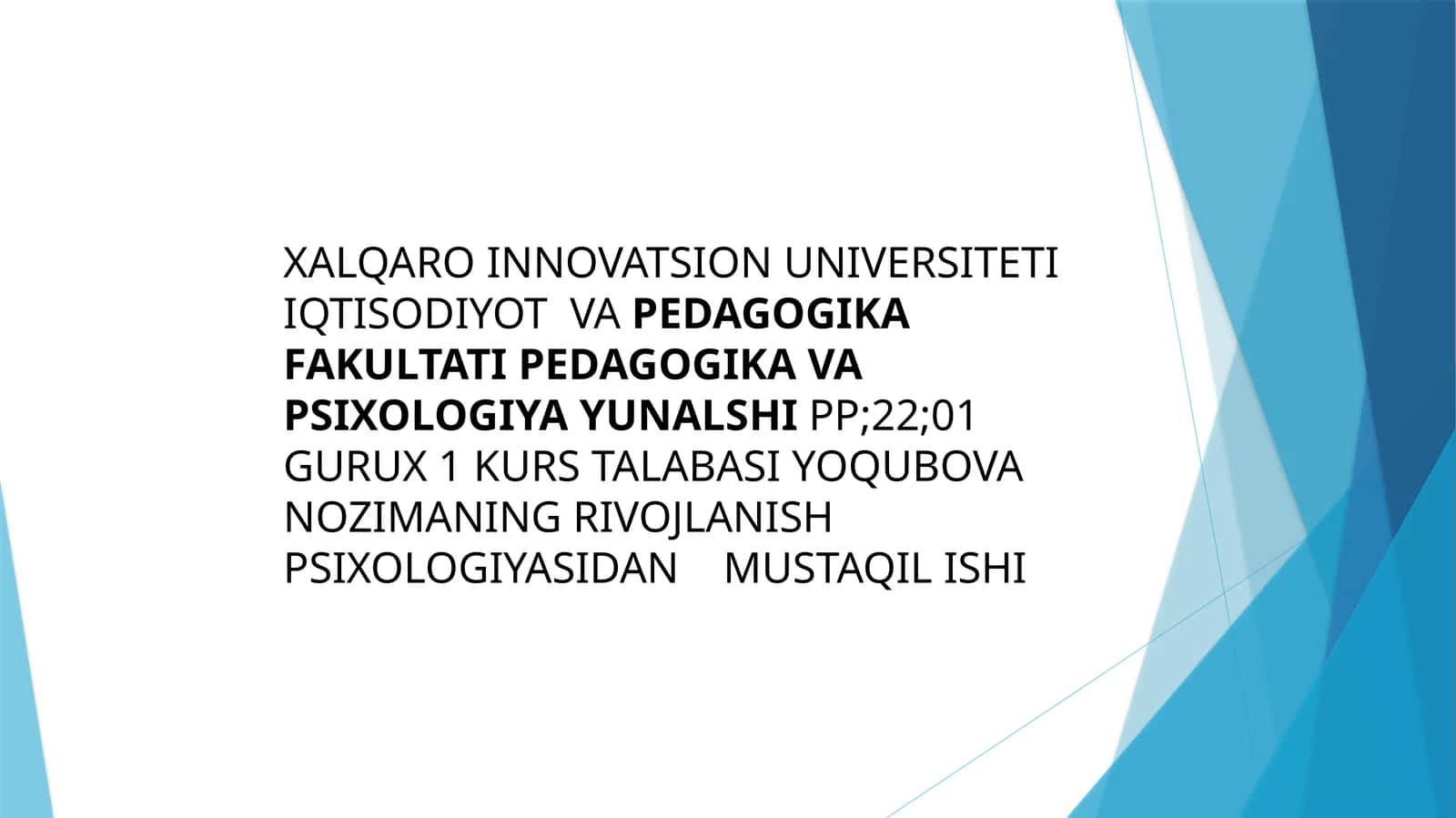 Uotsonning bexevioristik nazariyasi