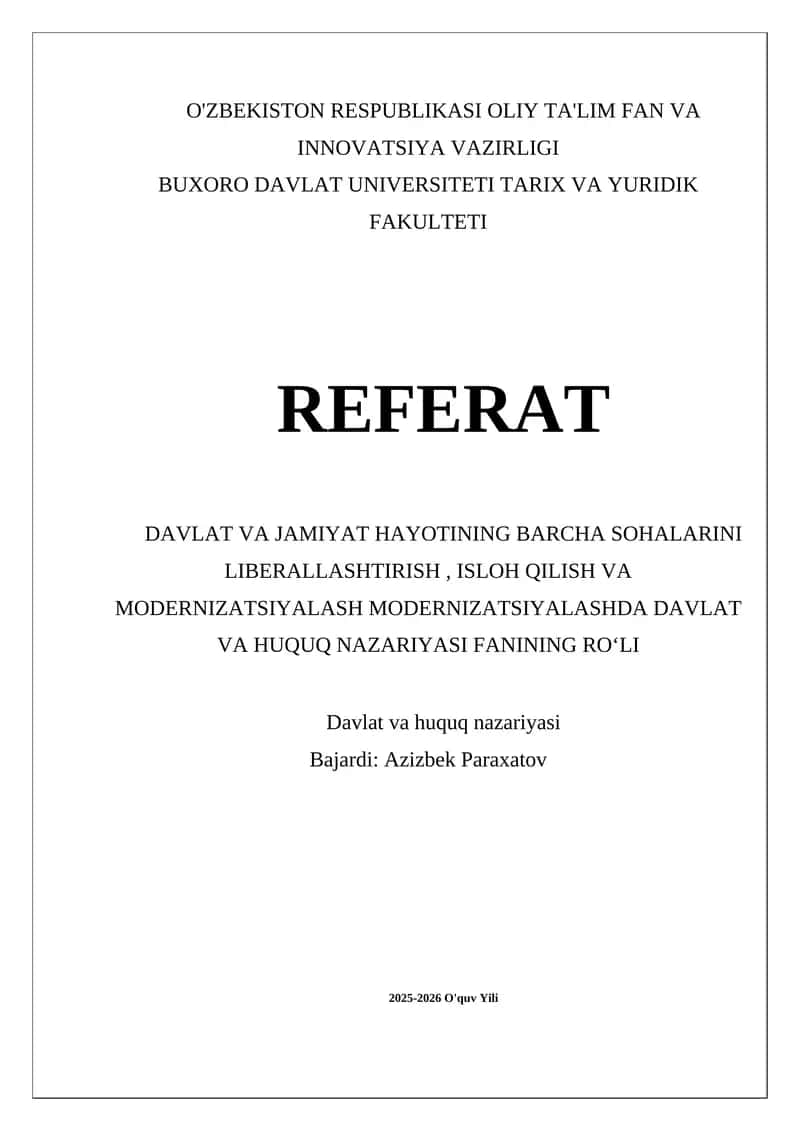 Davlat va huquq nazariyasi