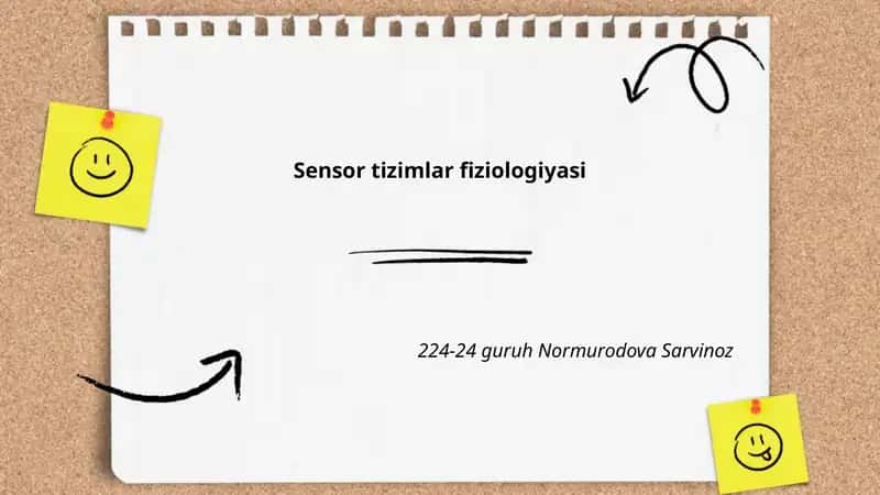 Sensor Tizimlar Fiziologiyasi