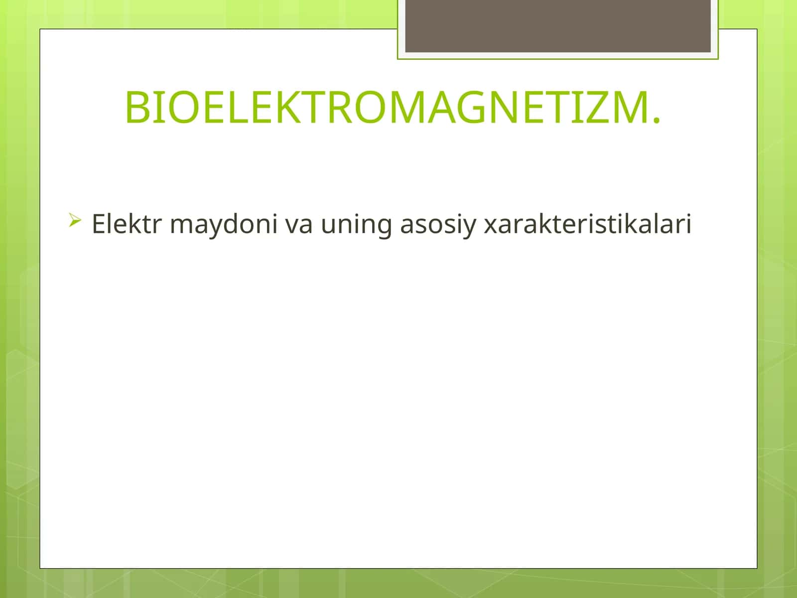BIOELEKTROMAGNETIZM