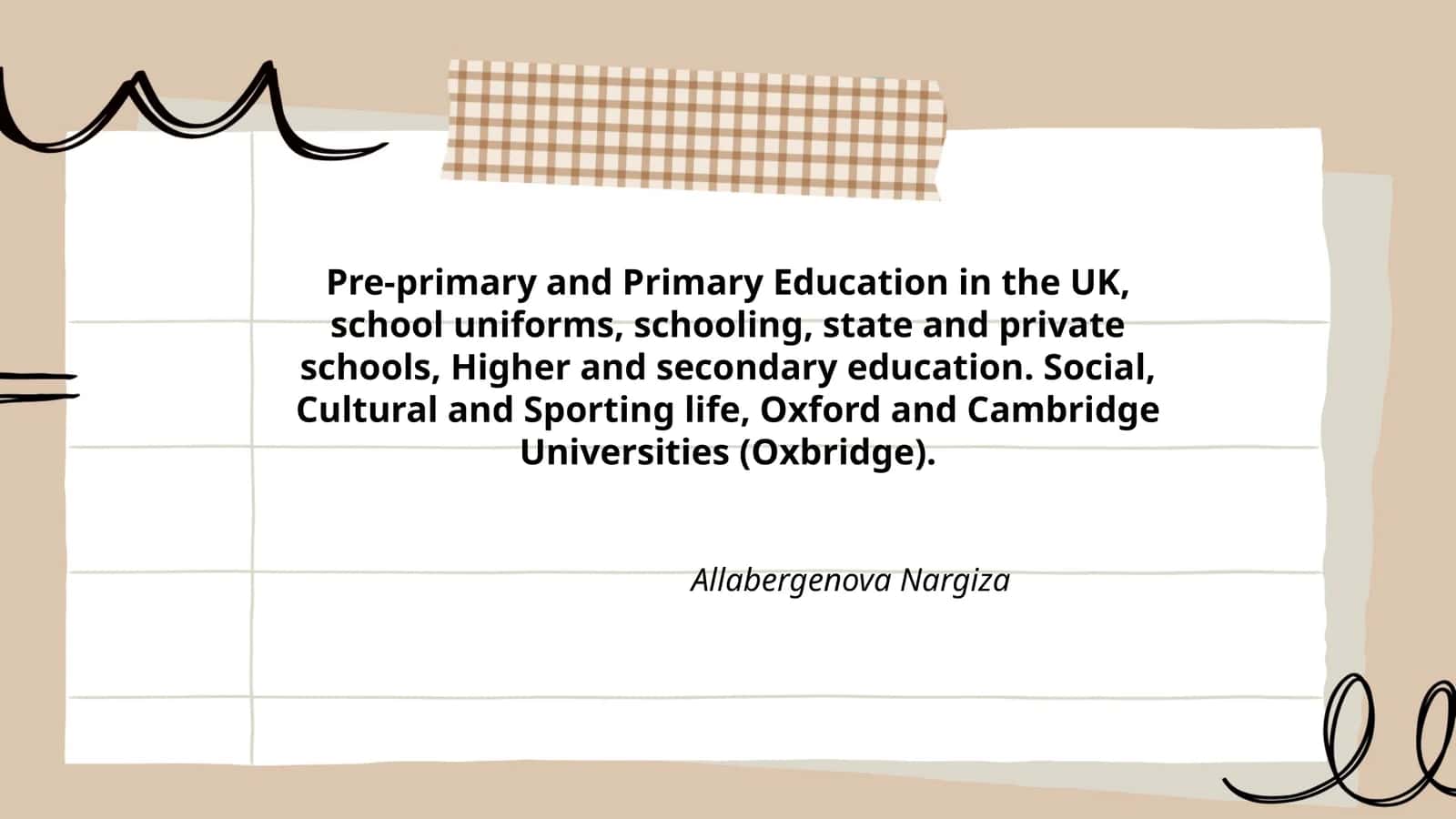 Pre-primary and Primary Education in the UK