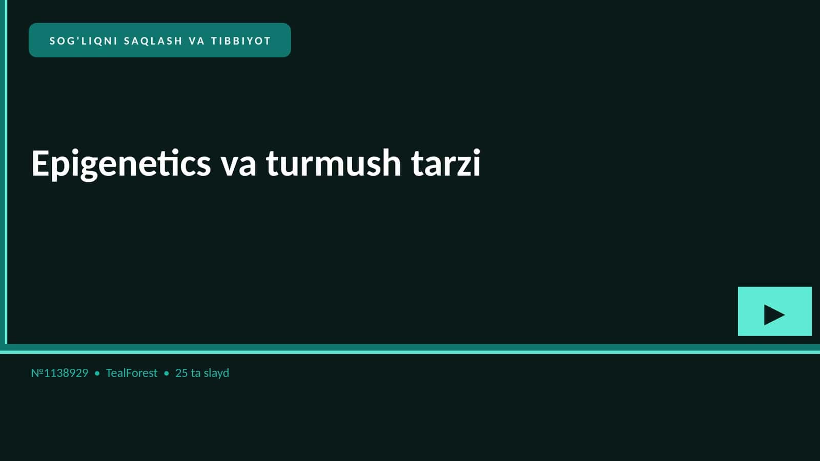 Epigenetics va turmush tarzi