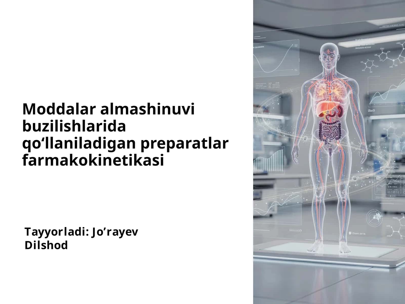Moddalar almashinuvi buzilishlarida qo‘llaniladigan preparatlar farmakokinetikasi