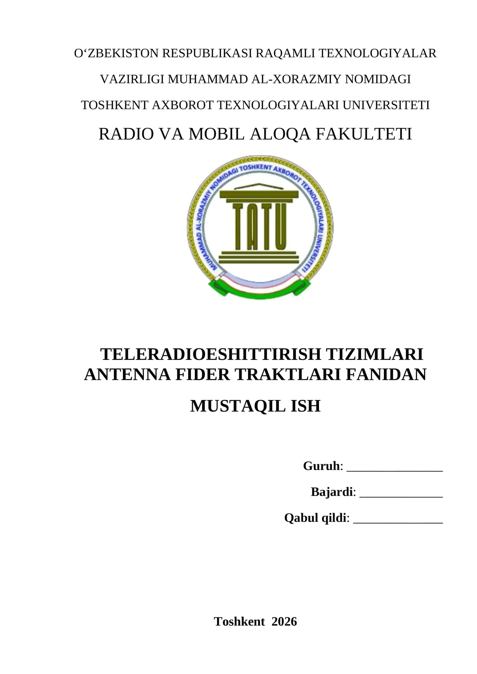 O‘ta yuqori va ultra yuqori chastota diapazonlarida teleradioeshittirish tizimlarini qurish xususiyatlari