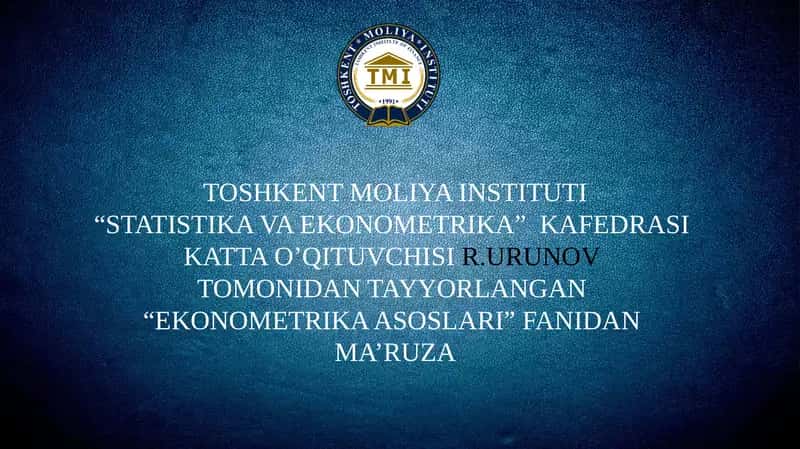 Ekonometrika asoslari