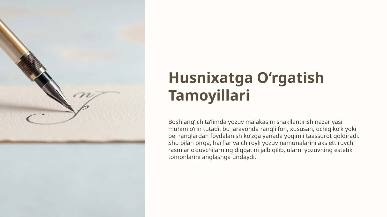 Husnixatga O‘rgatish Tamoyillari