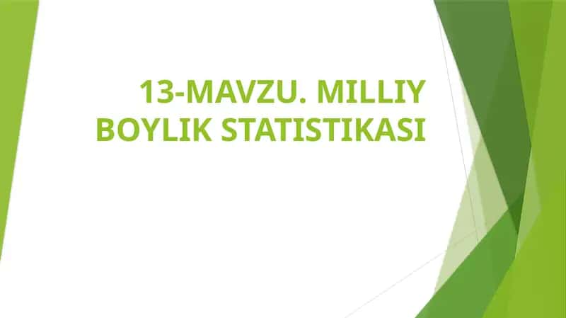 Milliy boylik statistikasi