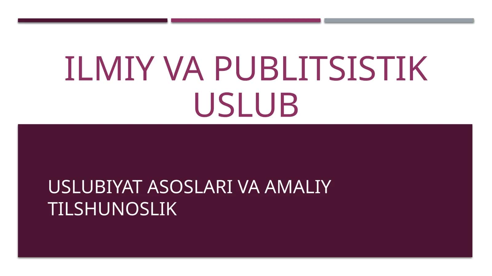Ilmiy va publitsistik uslub