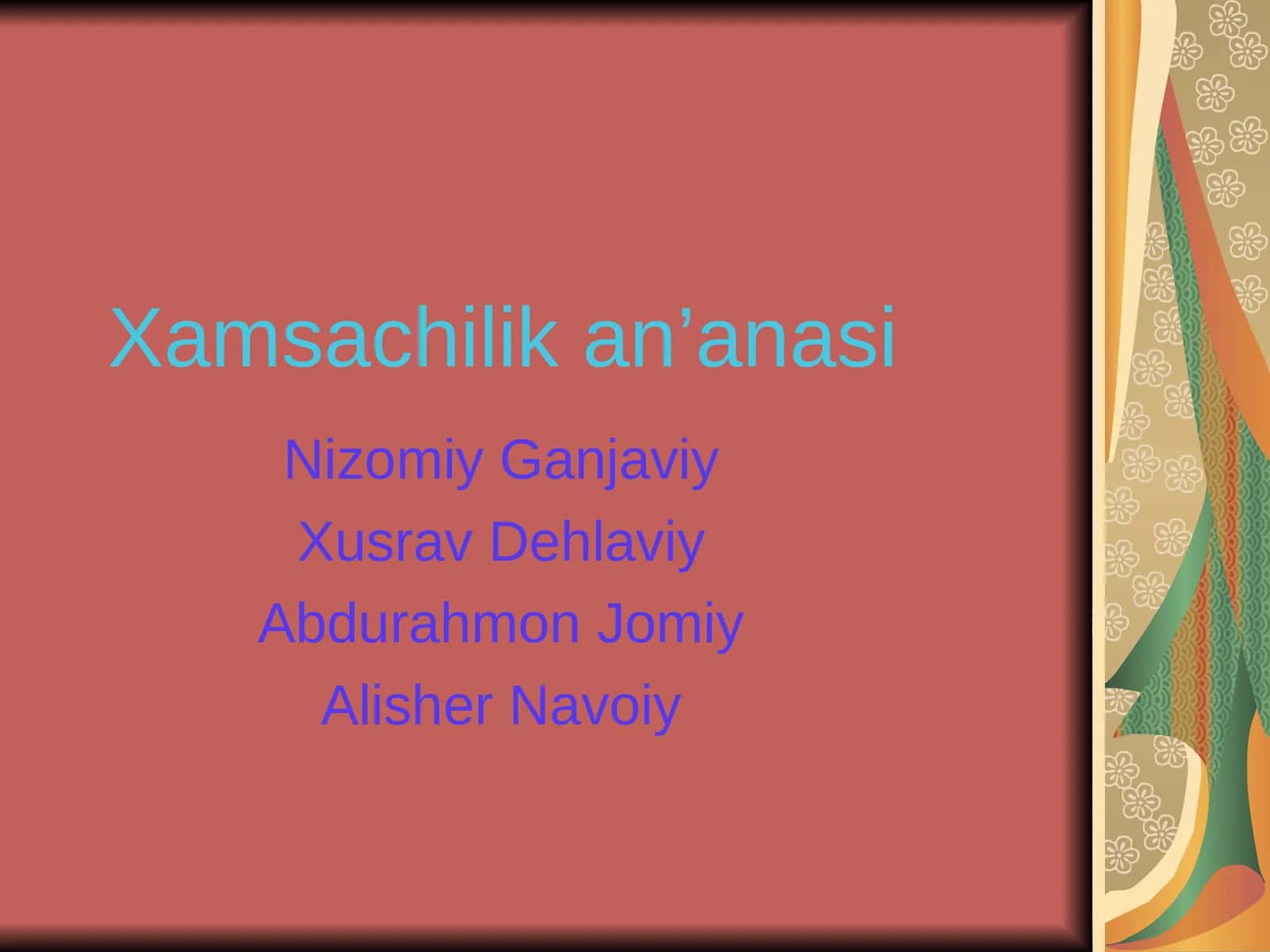 Xamsachilik an’anasi