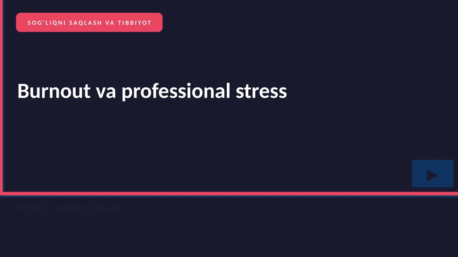 Burnout va professional stress