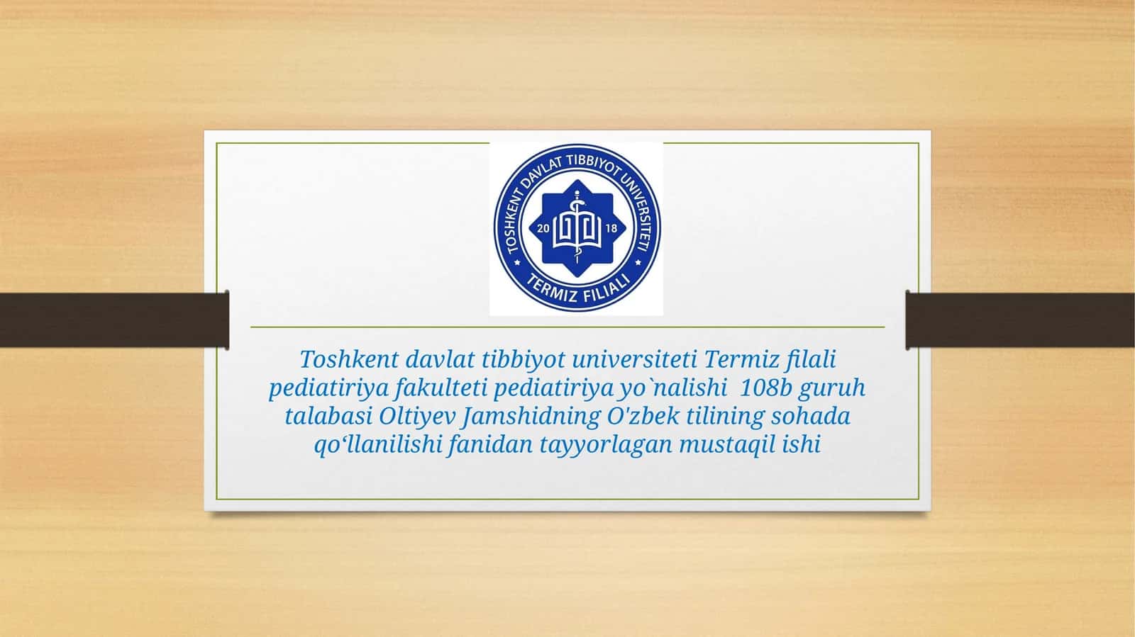 Tibbiy mavzudagi she'riy asarlar til tahlili
