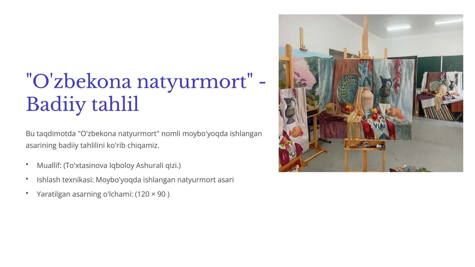 "O'zbekona natyurmort" - Badiiy tahlil