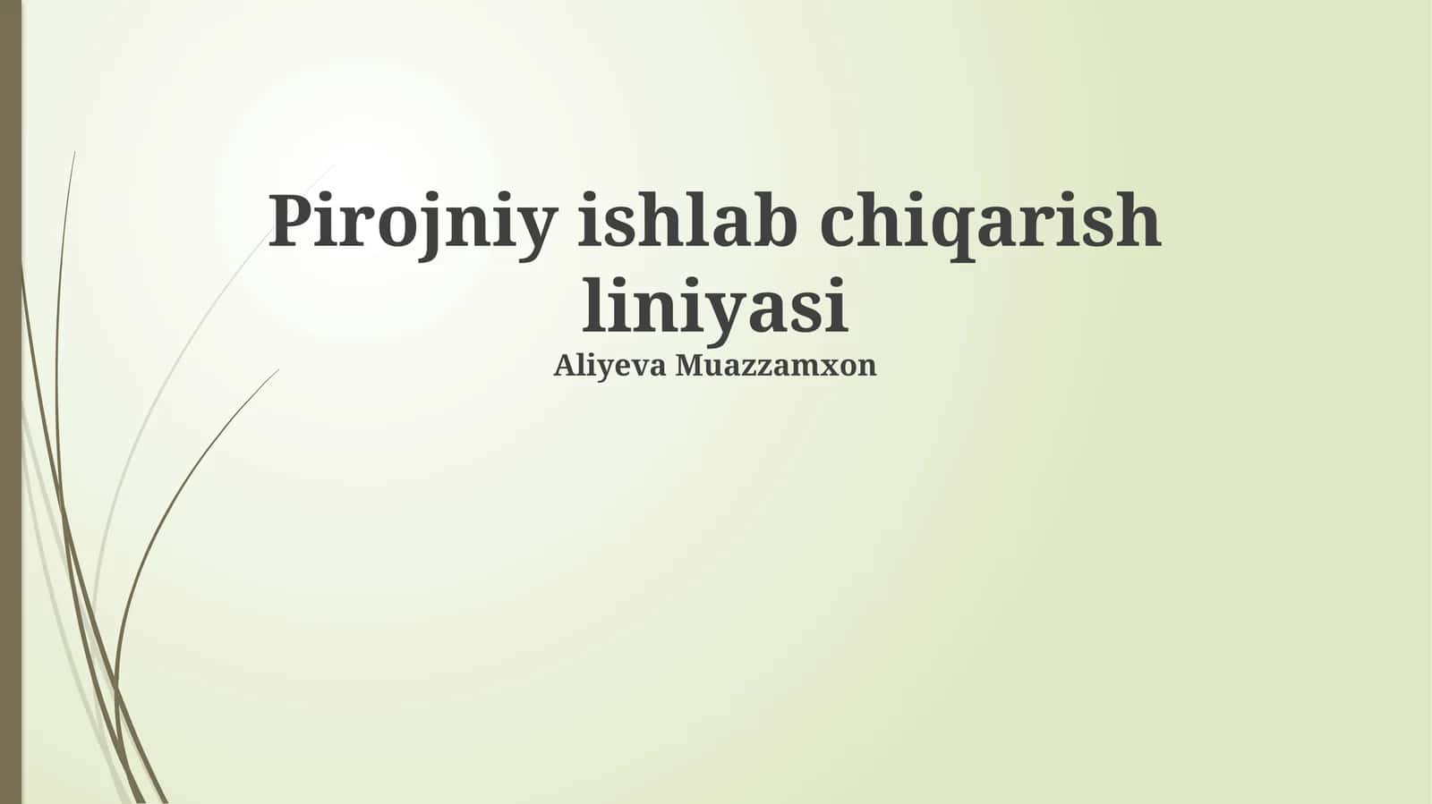 Pirojniy ishlab chiqarish liniyasi