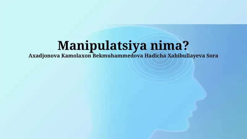 Manipulyatsiya nima?