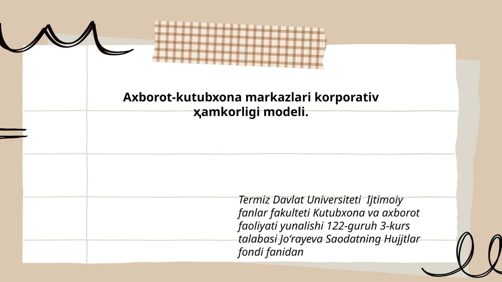 Axborot-kutubxona markazlari korporativ ҳamkorligi modeli