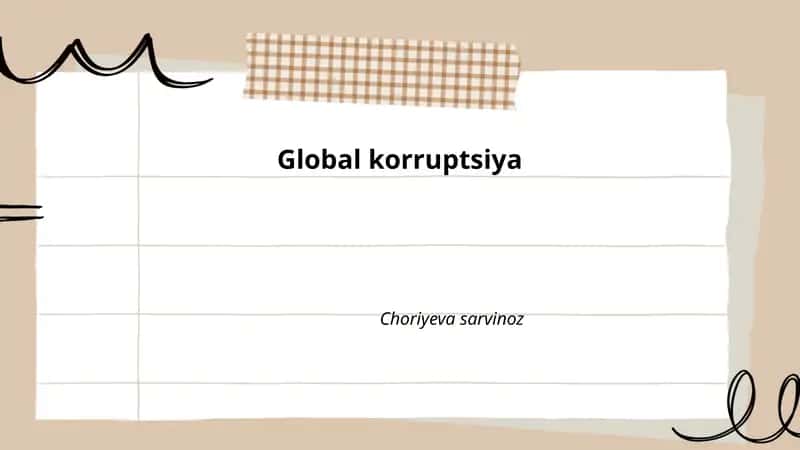Global korruptsiya: sabablari va omillari