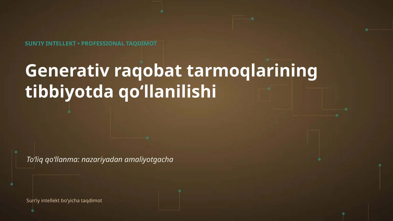 SUNʼIY INTELLEKT • PROFESSIONAL TAQDIMOT
