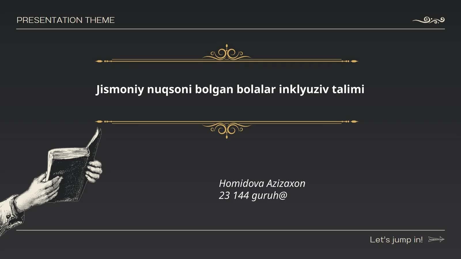 Jismoniy nuqsoni bolgan bolalar inklyuziv talimi