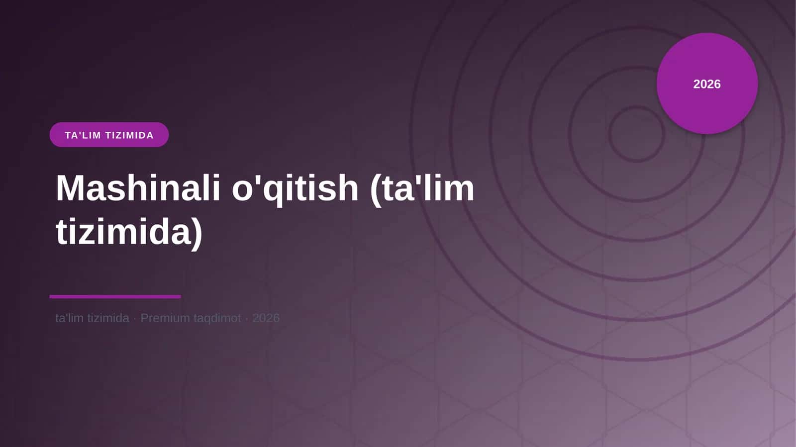 Mashinali o'qitish (ta'lim tizimida)