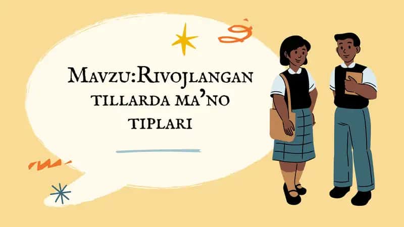 Rivojlangan tillarda ma’no tiplari