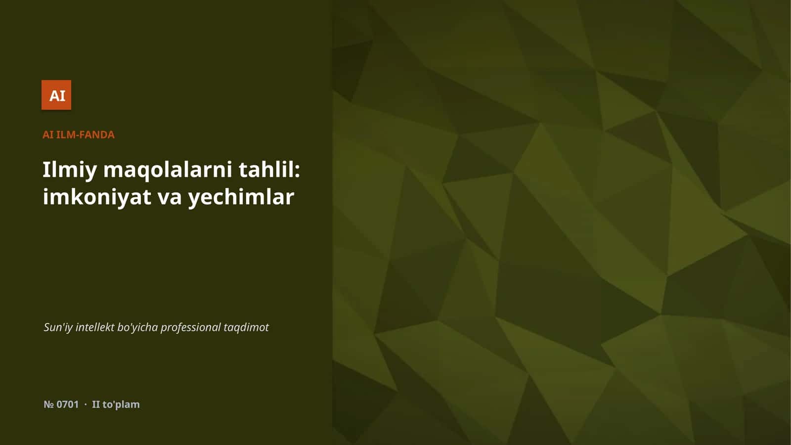 AI ILMIY MAQOLALAR TANQIDIY TAYYORLASH ASOSLARI