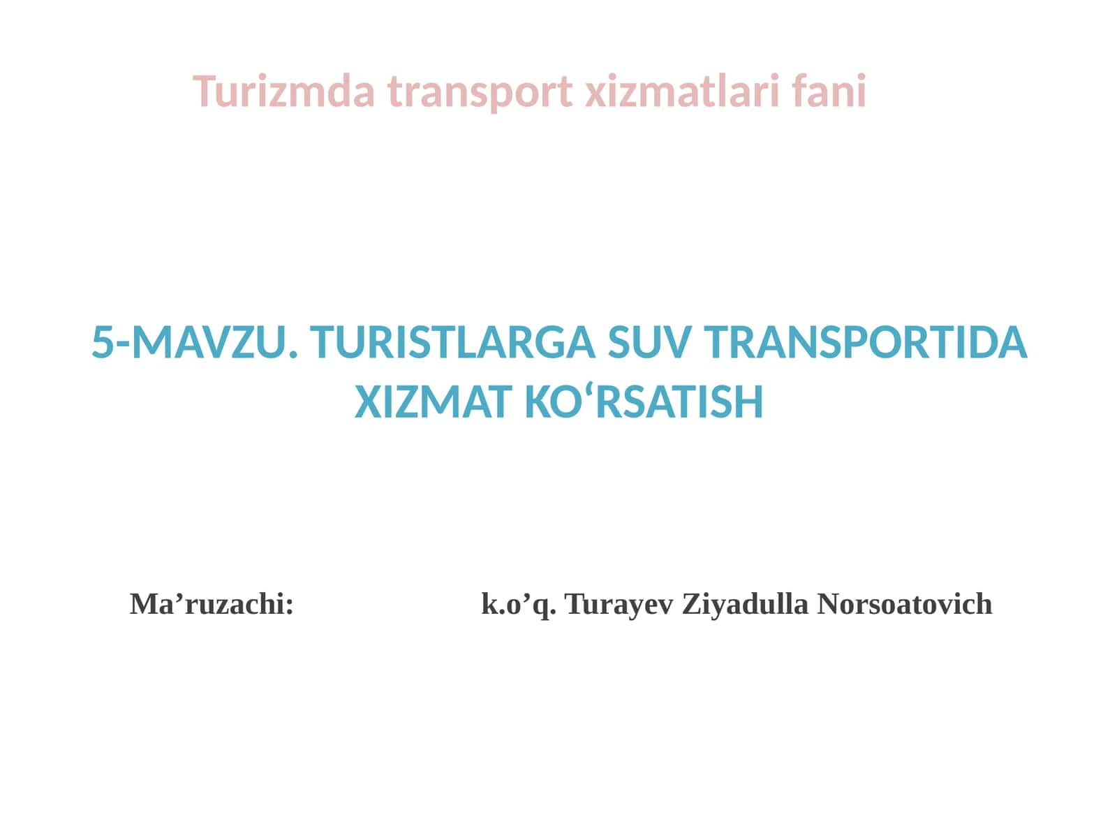 Turizmdatransportxizmatlarifani