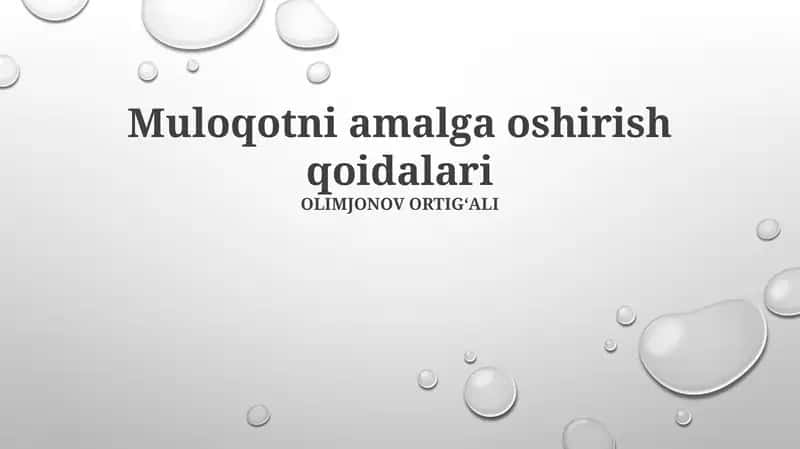 Muloqotni amalga oshirish qoidalari