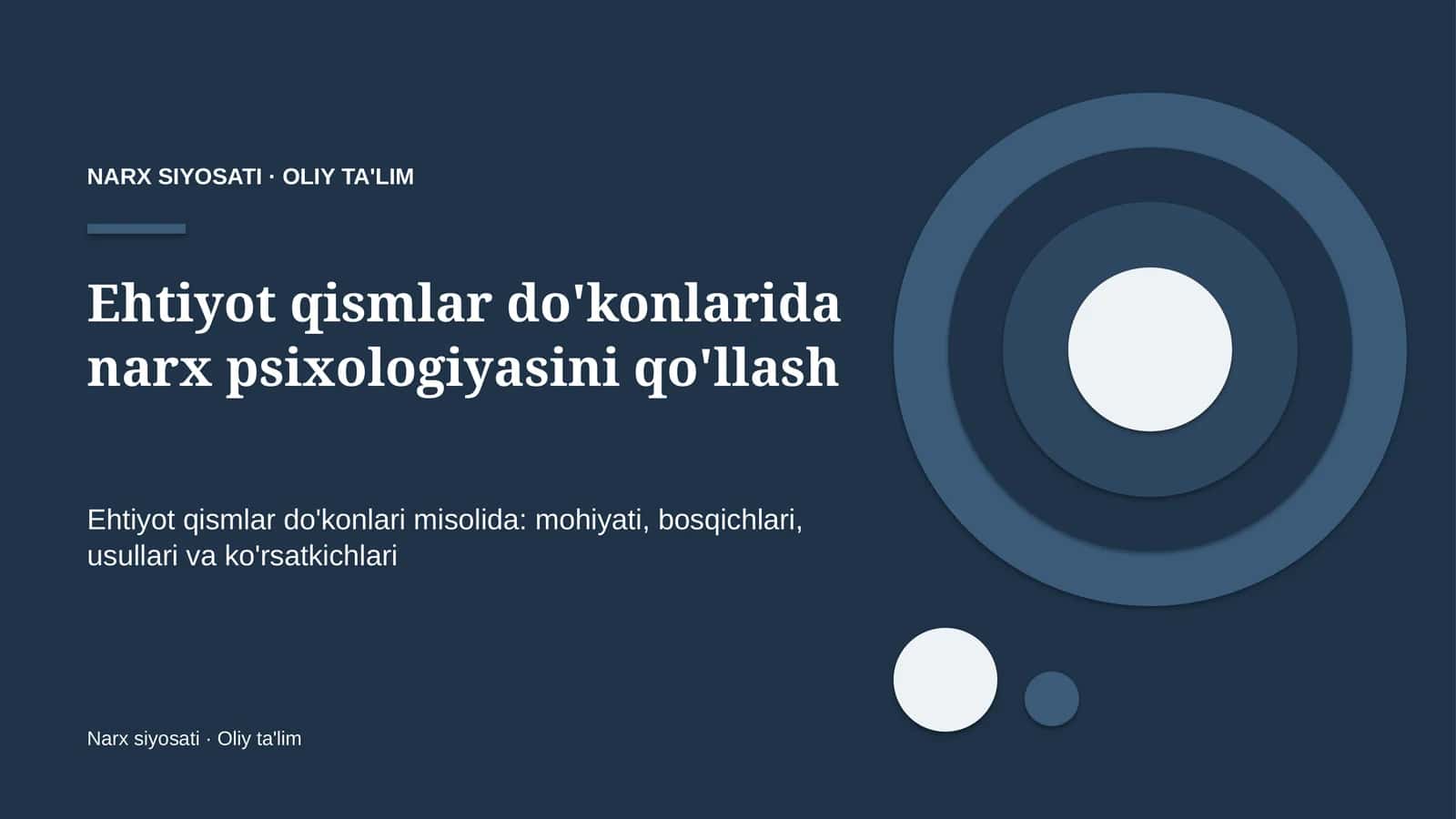 Ehtiyot qismlar do'konlarida narx psixologiyasini qo'llash