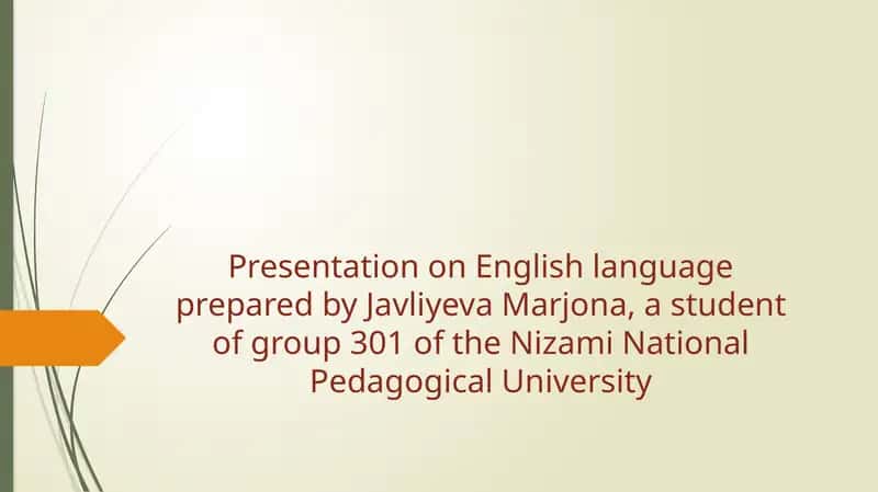 Presentation on English language