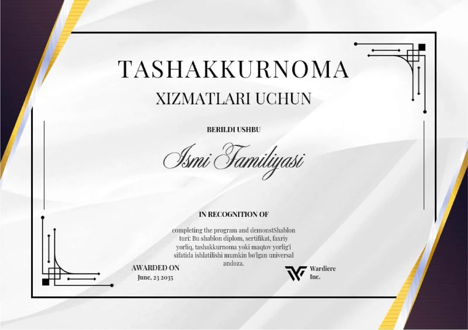 TASHAKKURNOMA