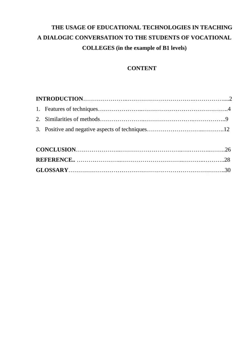 The Usage of Educational Technologies in Teaching a Dialogic Conversation to the Students of Vocational Colleges