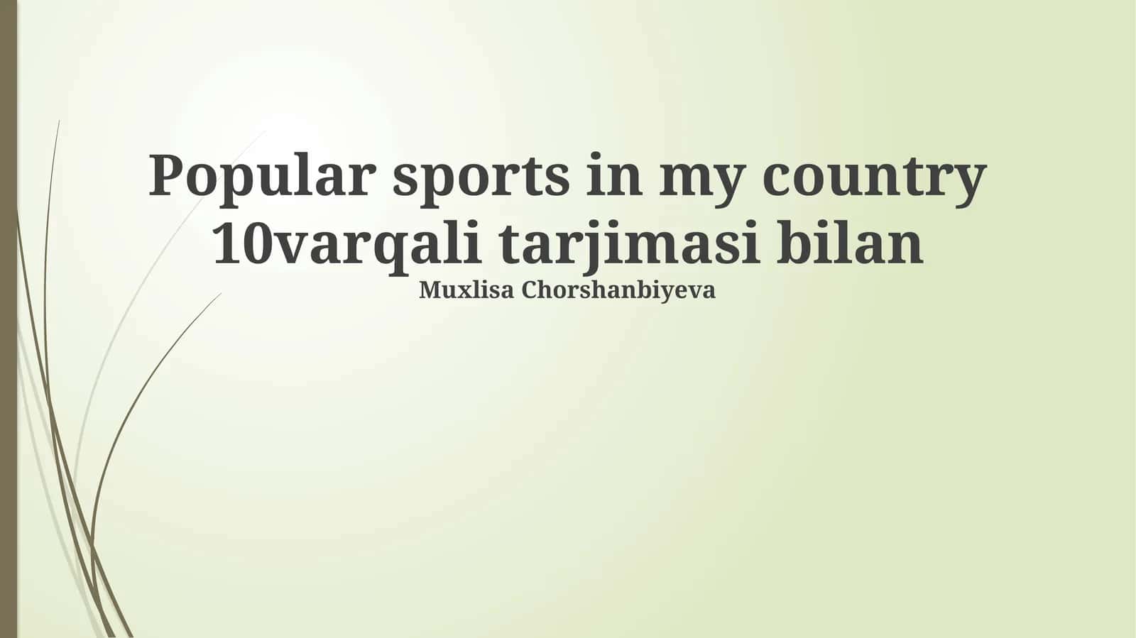Muxlisa Chorshanbiyeva