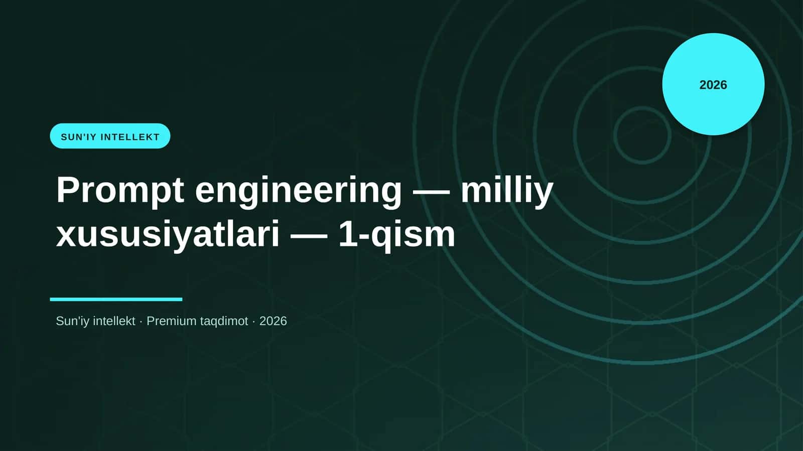 Prompt engineering — milliy xususiyatlari — 1-qism