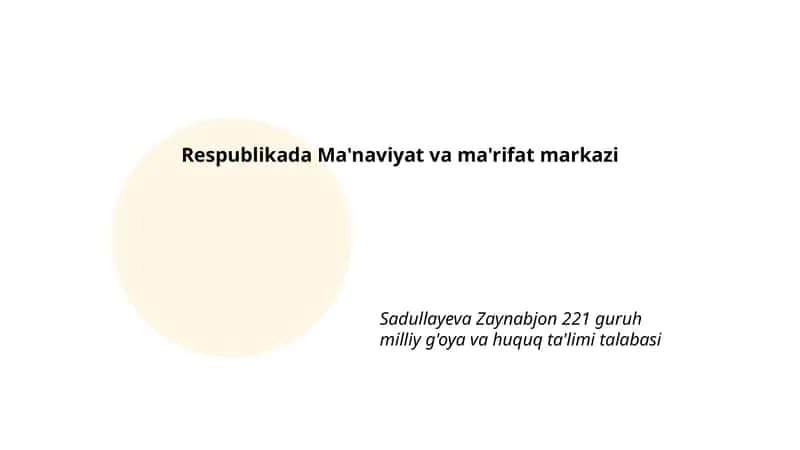Respublikada Ma'naviyat va ma'rifat markazi