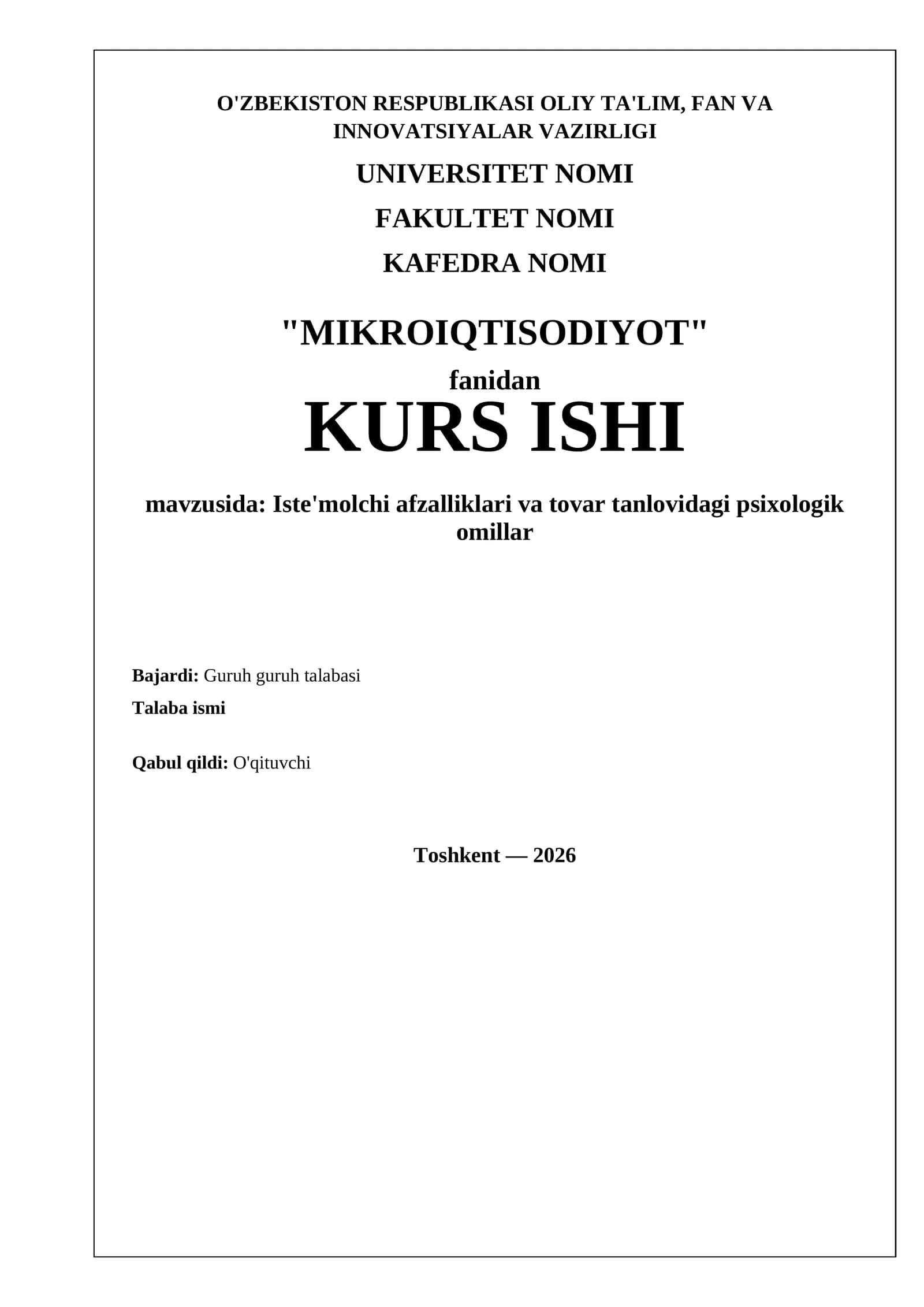 Iste'molchi afzalliklari va tovar tanlovidagi psixologik omillar