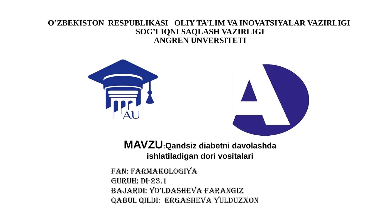 Qandsiz diabetni davolashda ishlatiladigan dori vositalari