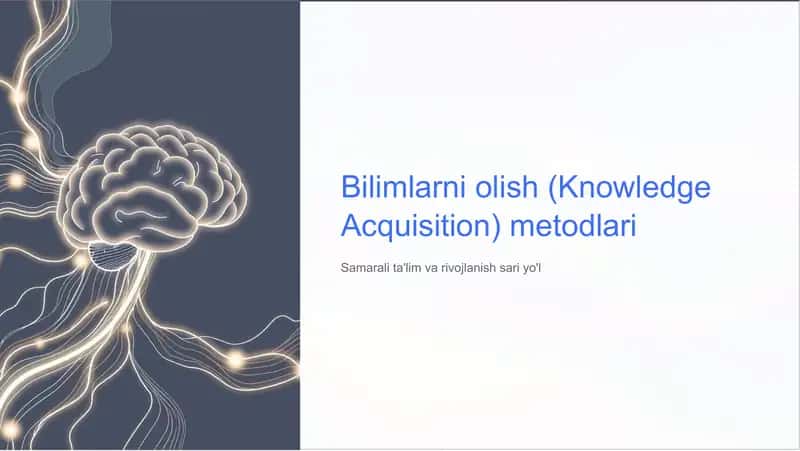 Bilimlarni olish (Knowledge Acquisition) metodlari