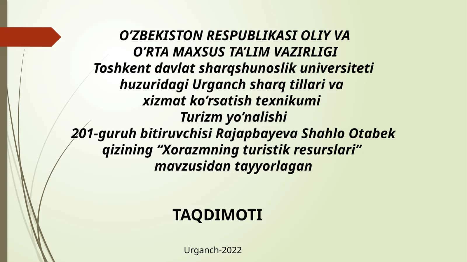 Xorazmning turistik resurslari